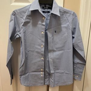 Izod striped dress shirt, boys 10. Blue/white